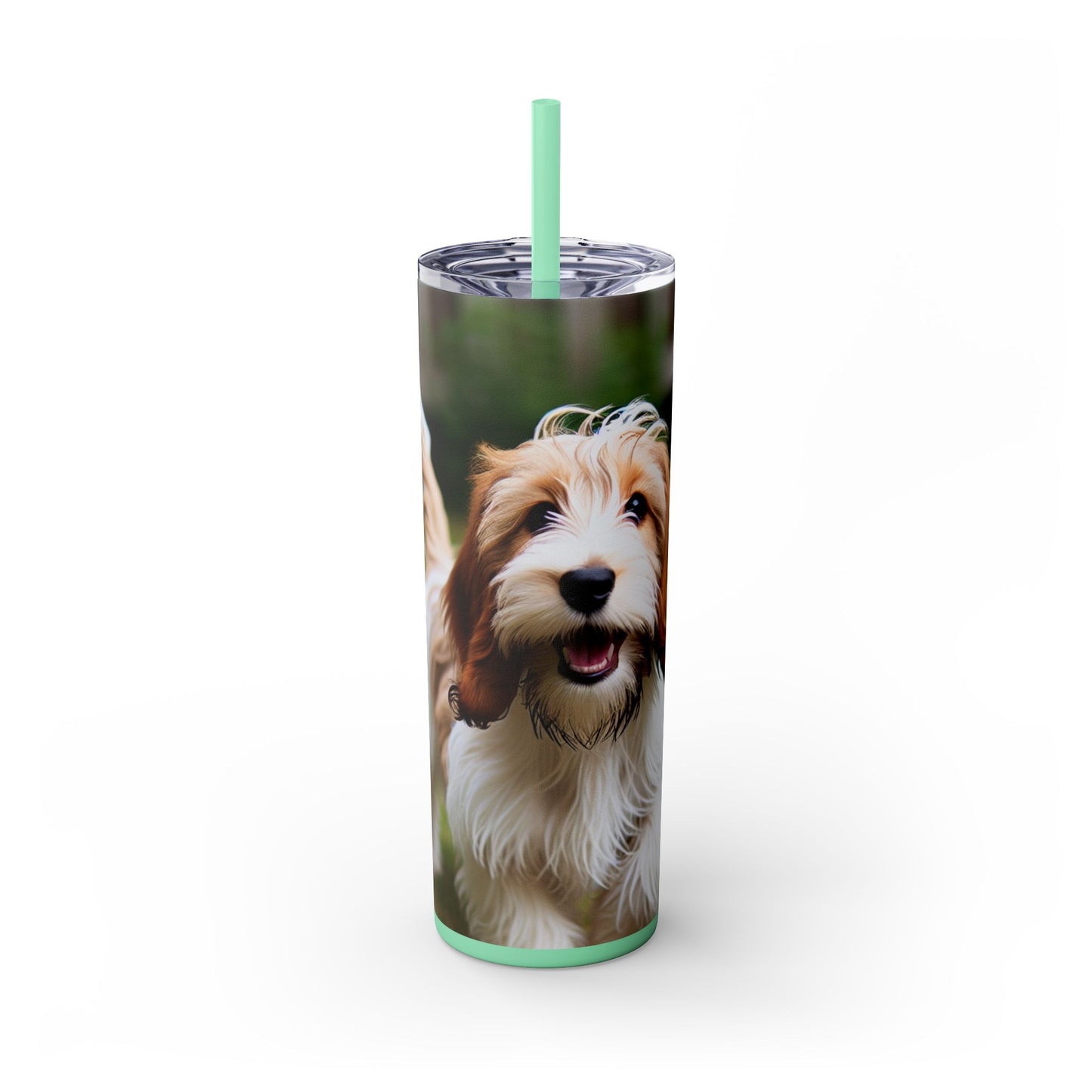 Petit Basset Griffon Vendeen Skinny Tumbler with Straw, 20oz