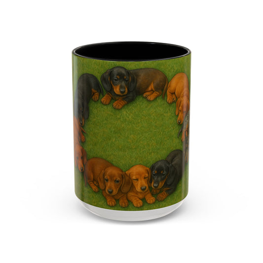 Dachshund puppies Accent Coffee Mug - Perfect Gift for Dog Lovers