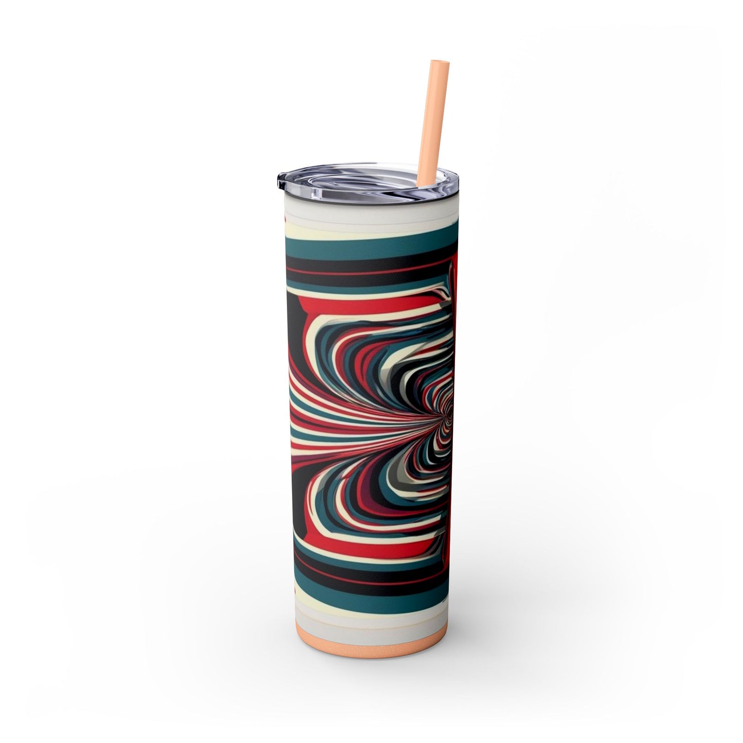 Optical Illusion Skinny Tumbler with Straw, 20oz