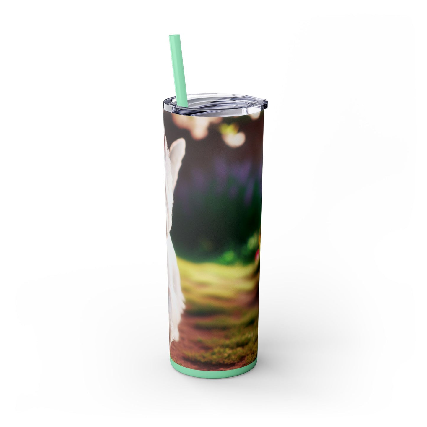 West Highland White Terrier Skinny Tumbler with Straw, 20oz