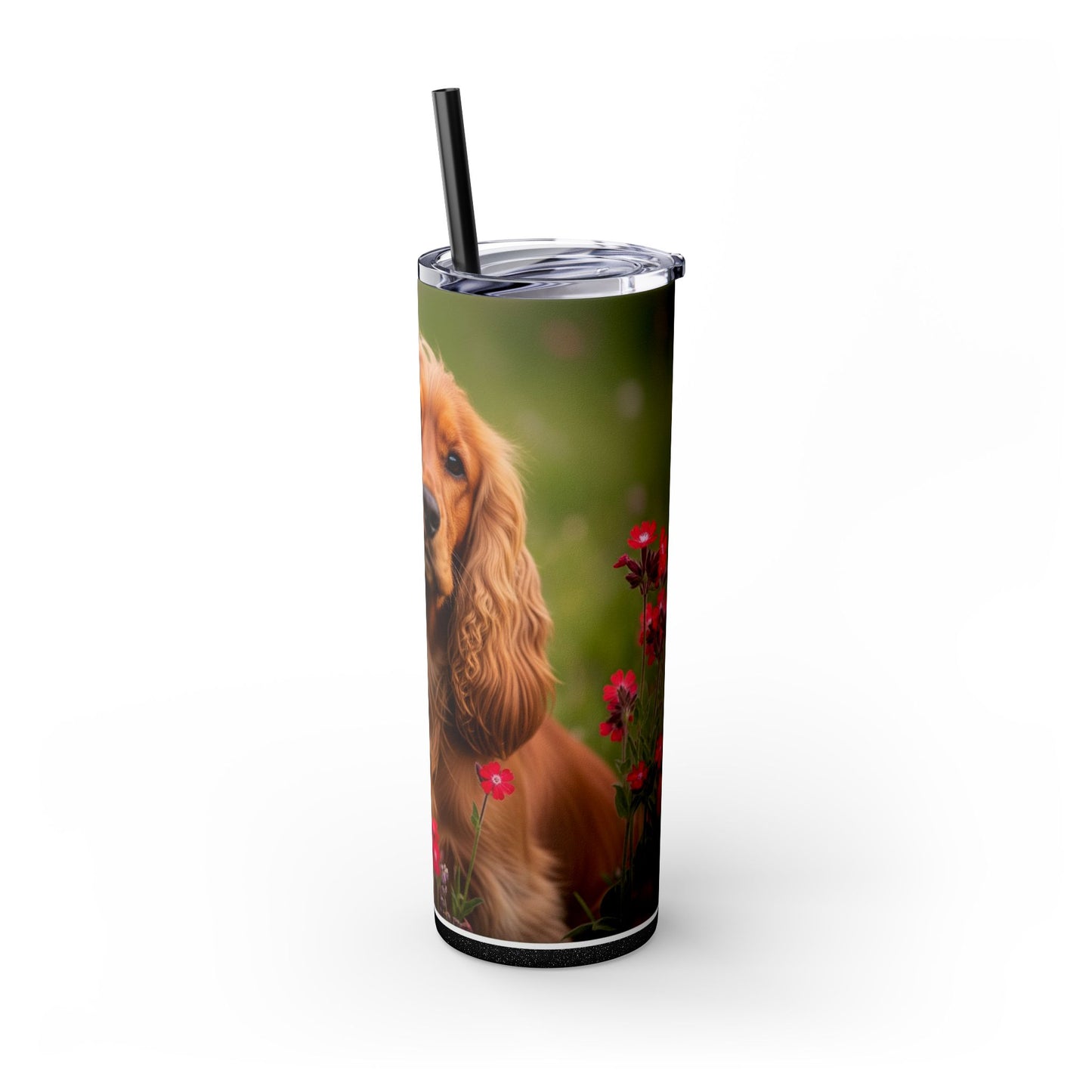 Vaso delgado con pajita de Cocker Spaniel, 20 oz