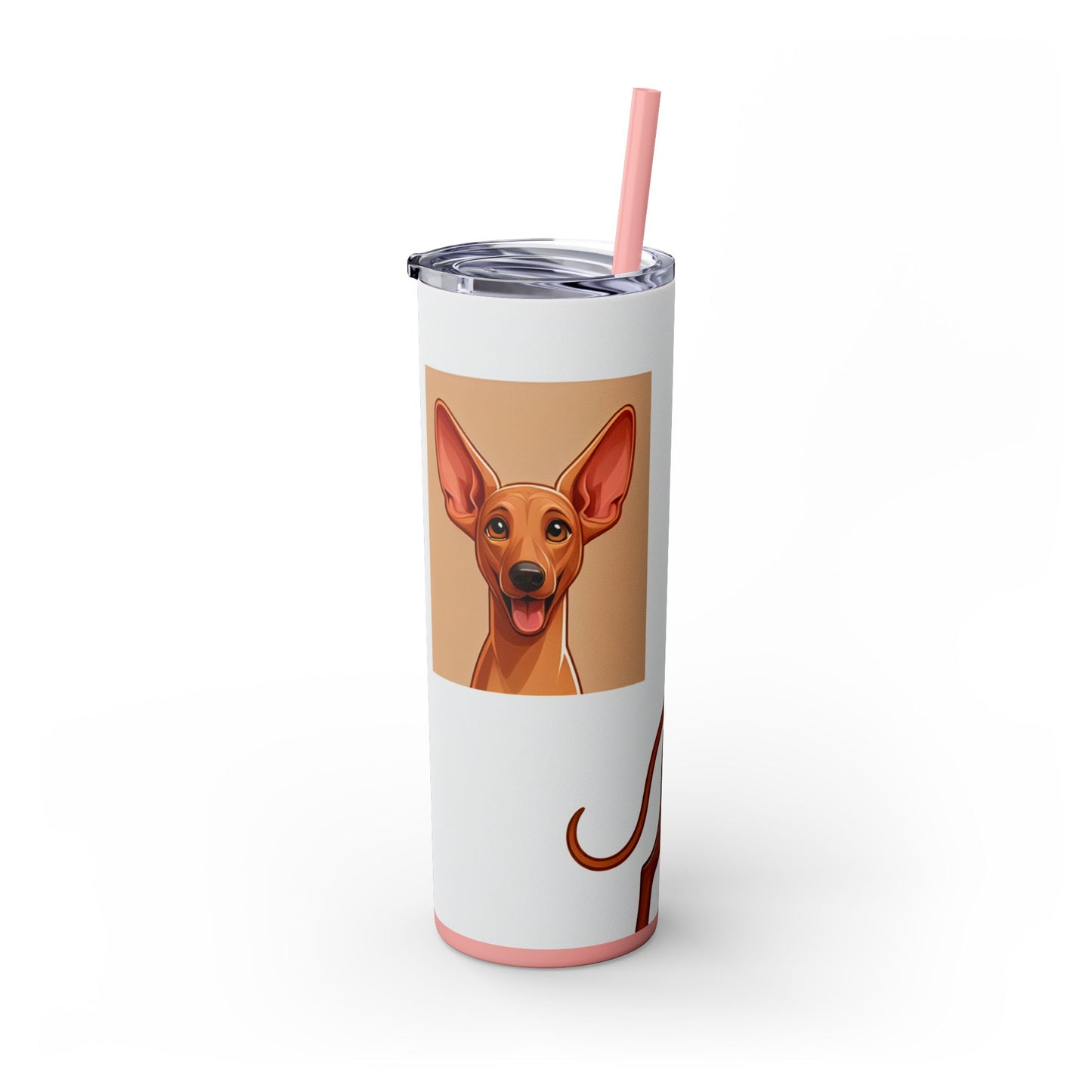 Pharaoh Hound Skinny Tumbler with Straw, 20oz