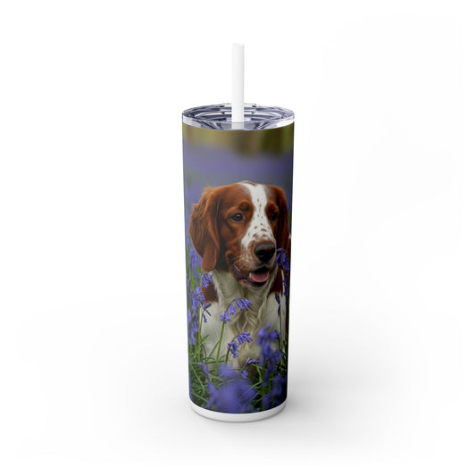 Welsh Springer Spaniel Skinny Tumbler with Straw, 20oz