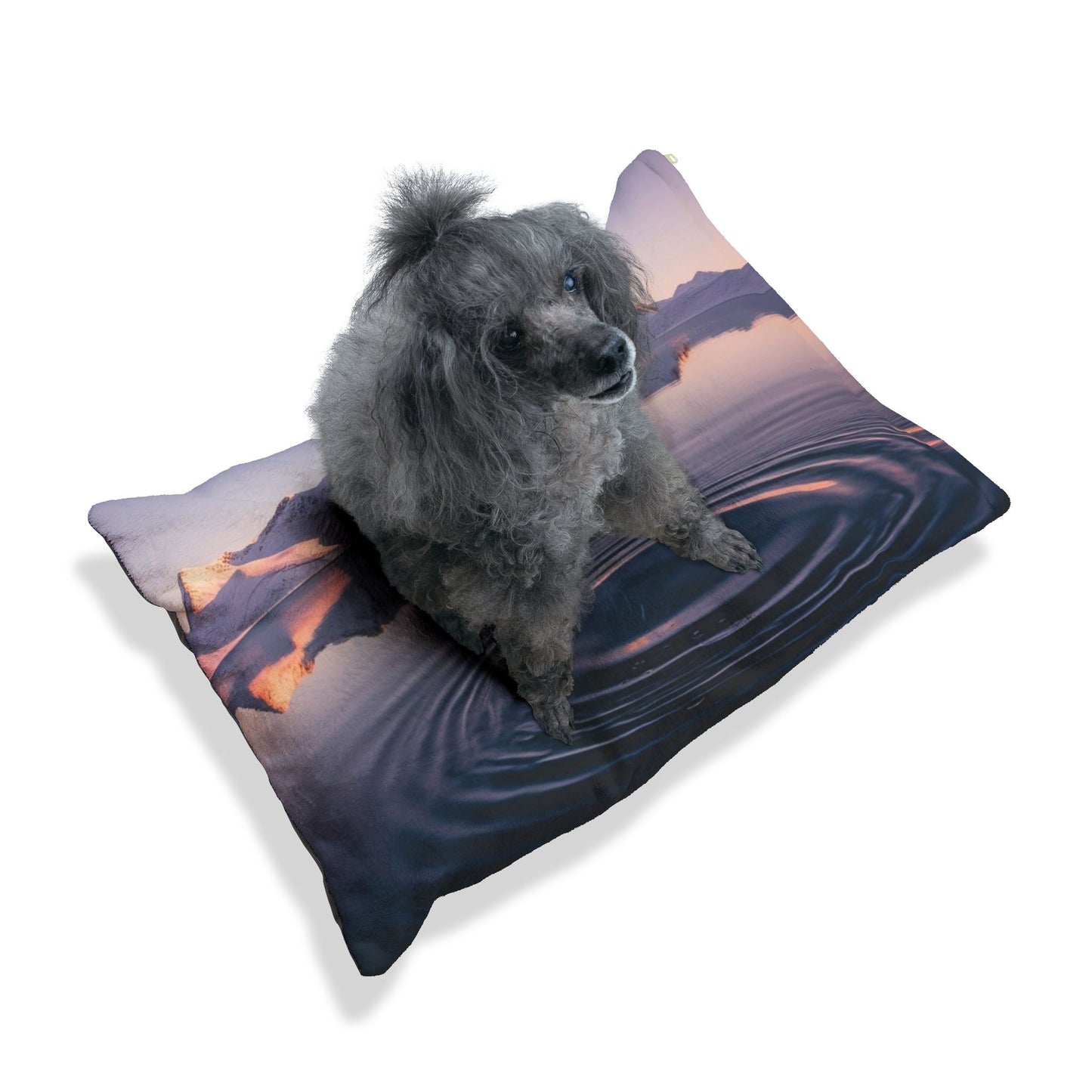 Ripple in a Snowy Mountain Lake Pet Bed