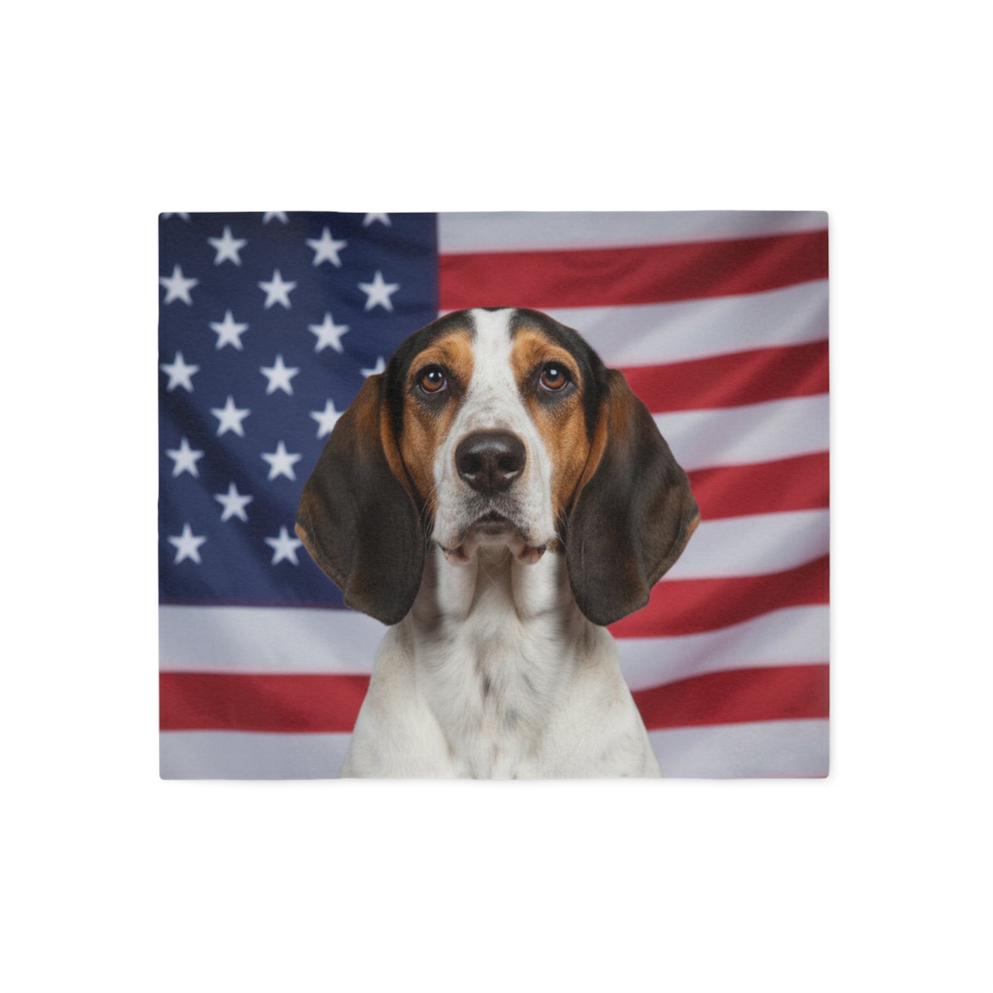 American English Coonhound Patriotic Blanket