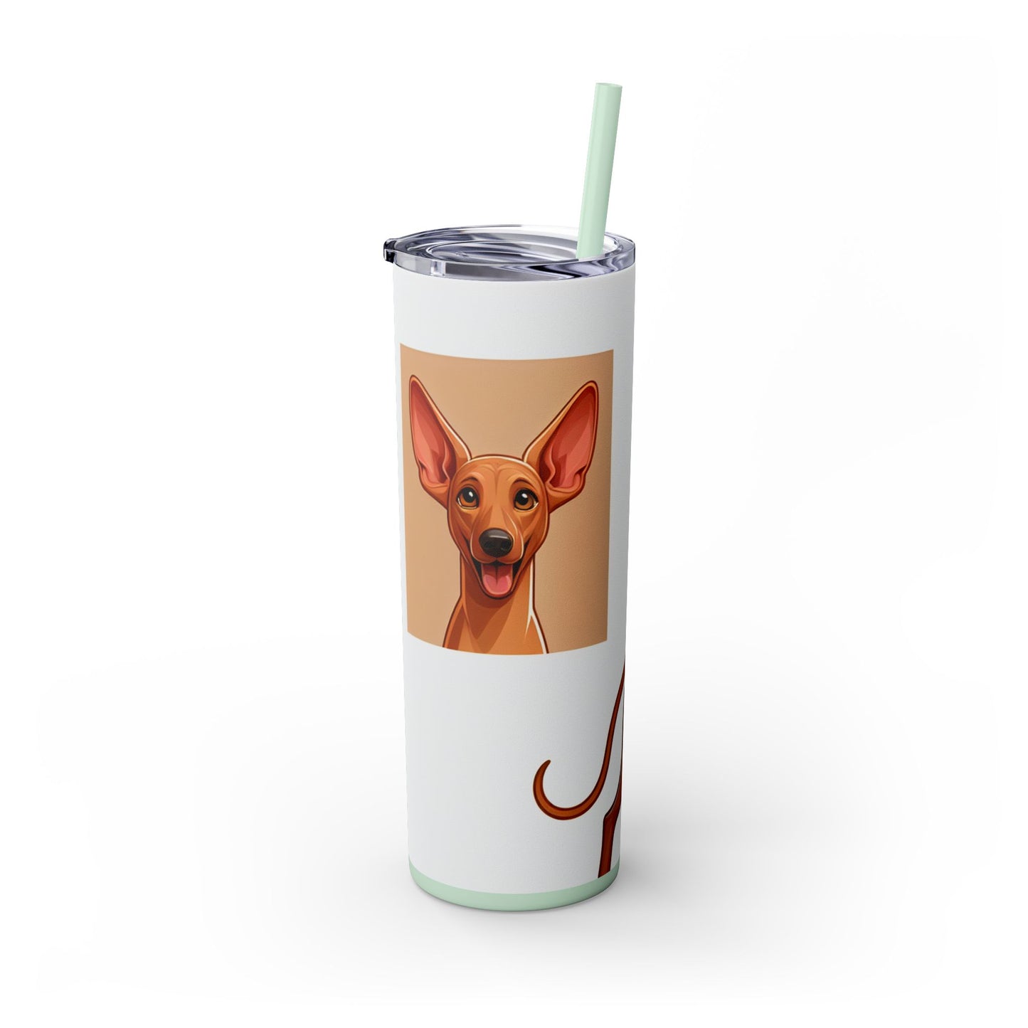 Pharaoh Hound Skinny Tumbler with Straw, 20oz