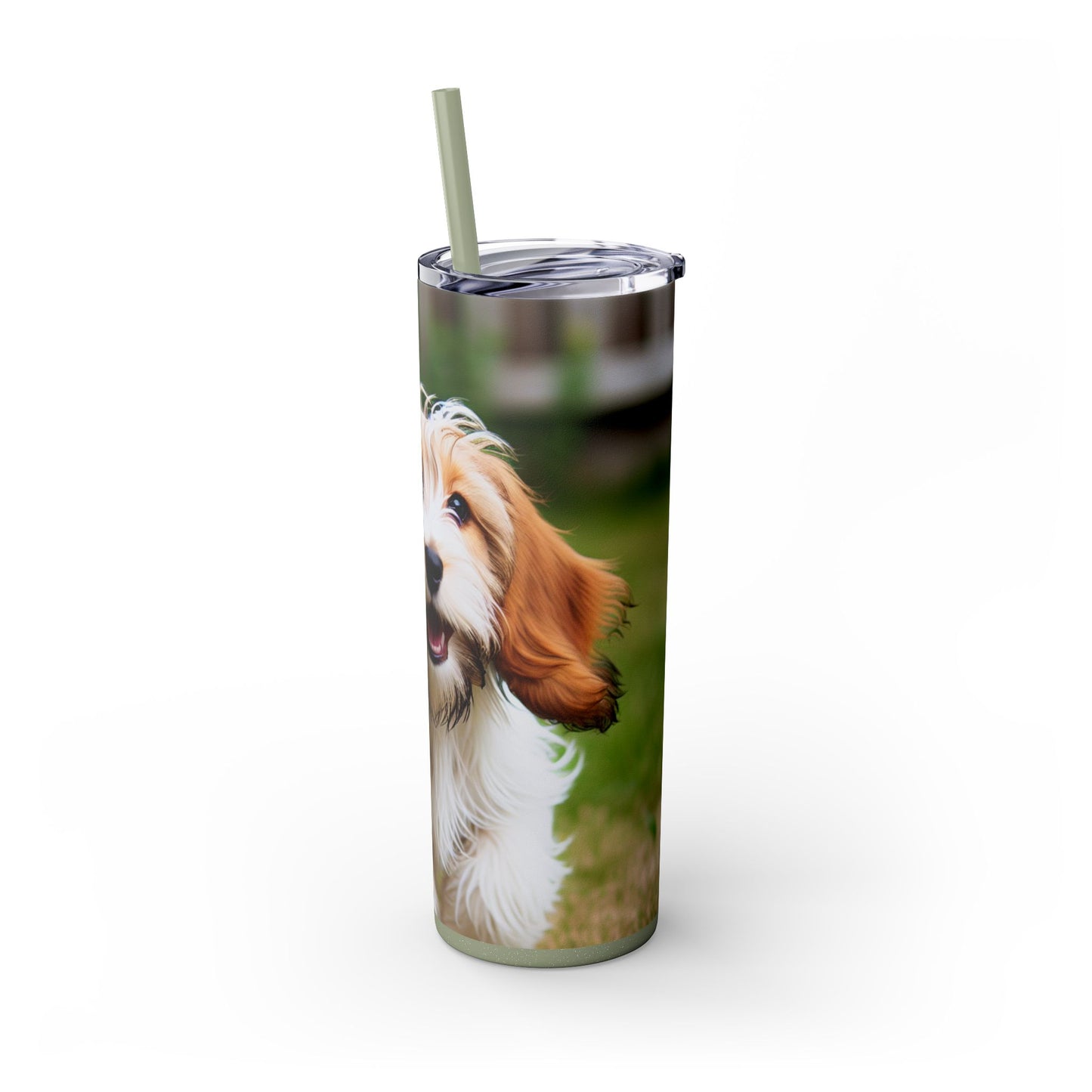 Petit Basset Griffon Vendeen Skinny Tumbler with Straw, 20oz