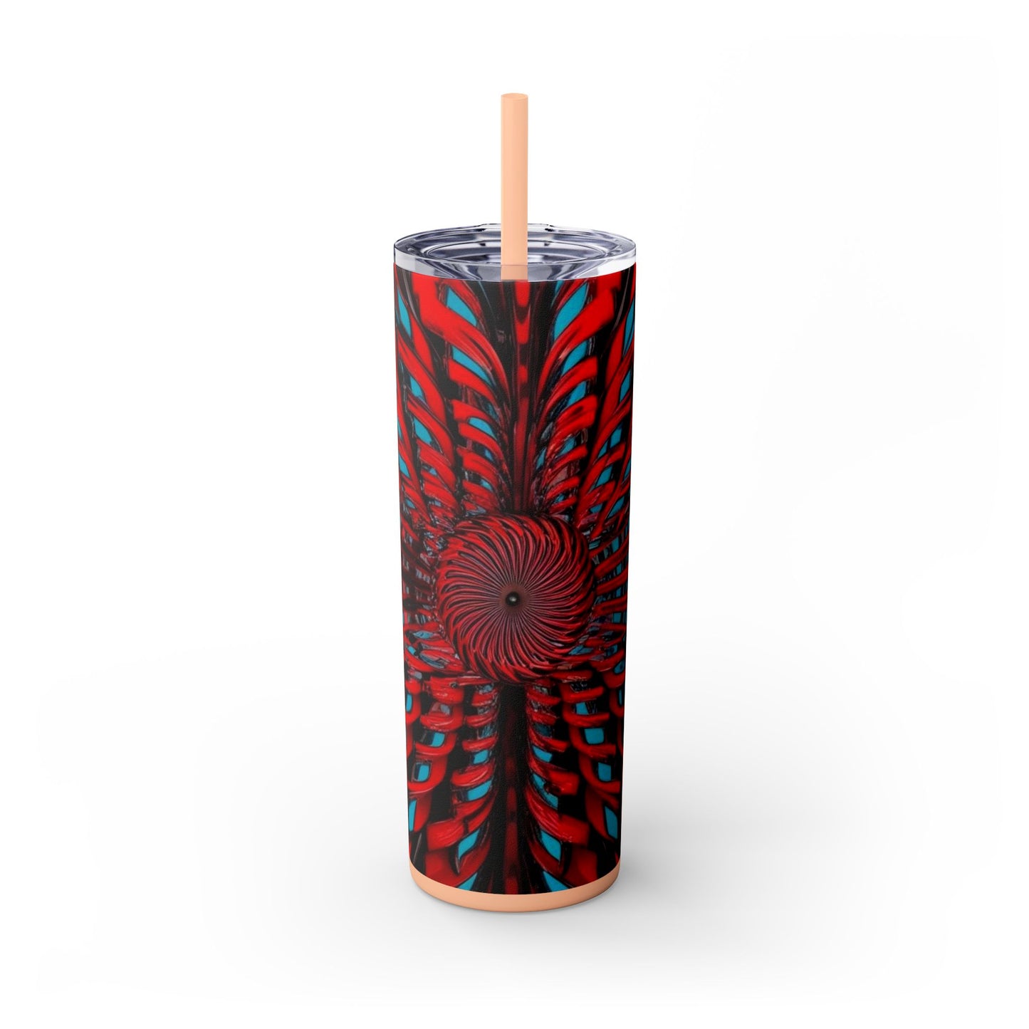 Optical Illusion Skinny Tumbler with Straw, 20oz