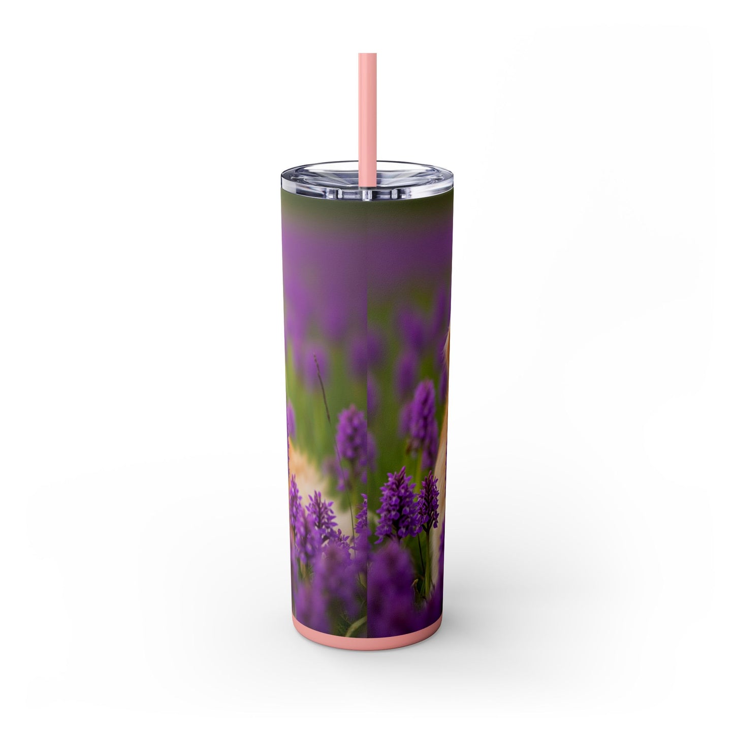 Golden Retriever Skinny Tumbler with Straw, 20oz