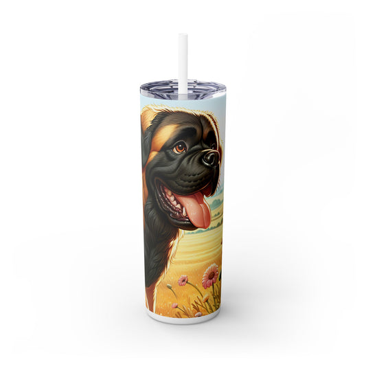Spanish Mastiff Skinny Tumbler with Straw, 20oz