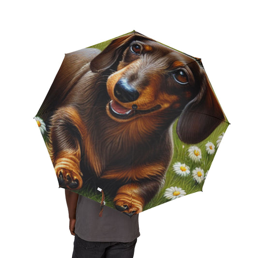 Dachshund Semi-Automatic Foldable Umbrella