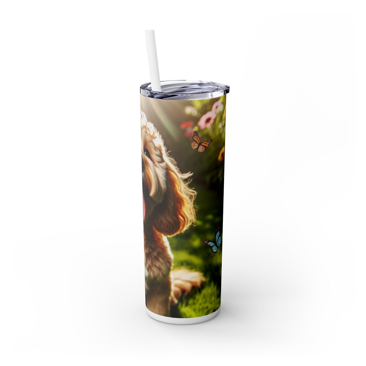 Skinny Tumbler with Straw – 20 oz Stainless Steel Cup