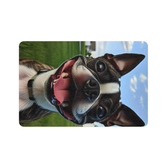 Vertical Pet Food Mat (12x18) - Boston Terrier