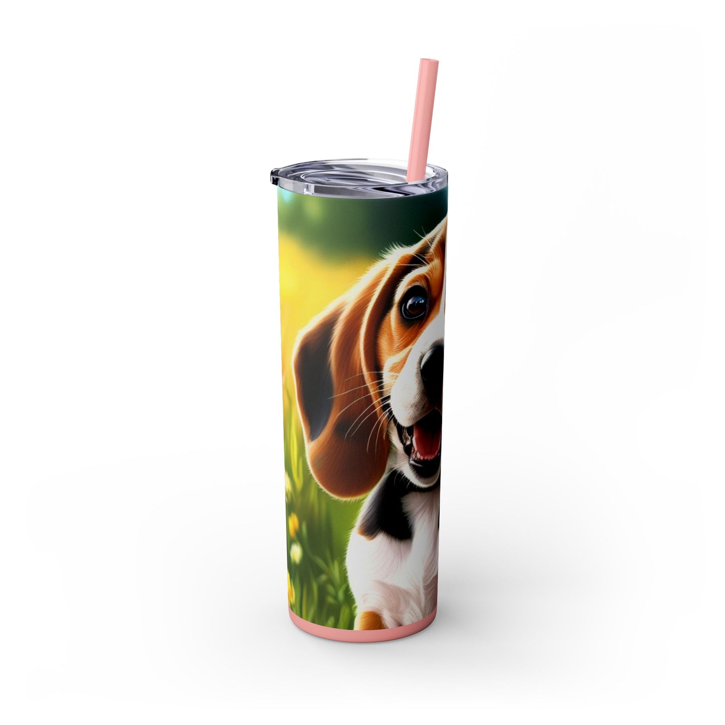 Beagle Skinny Tumbler with Straw, 20oz