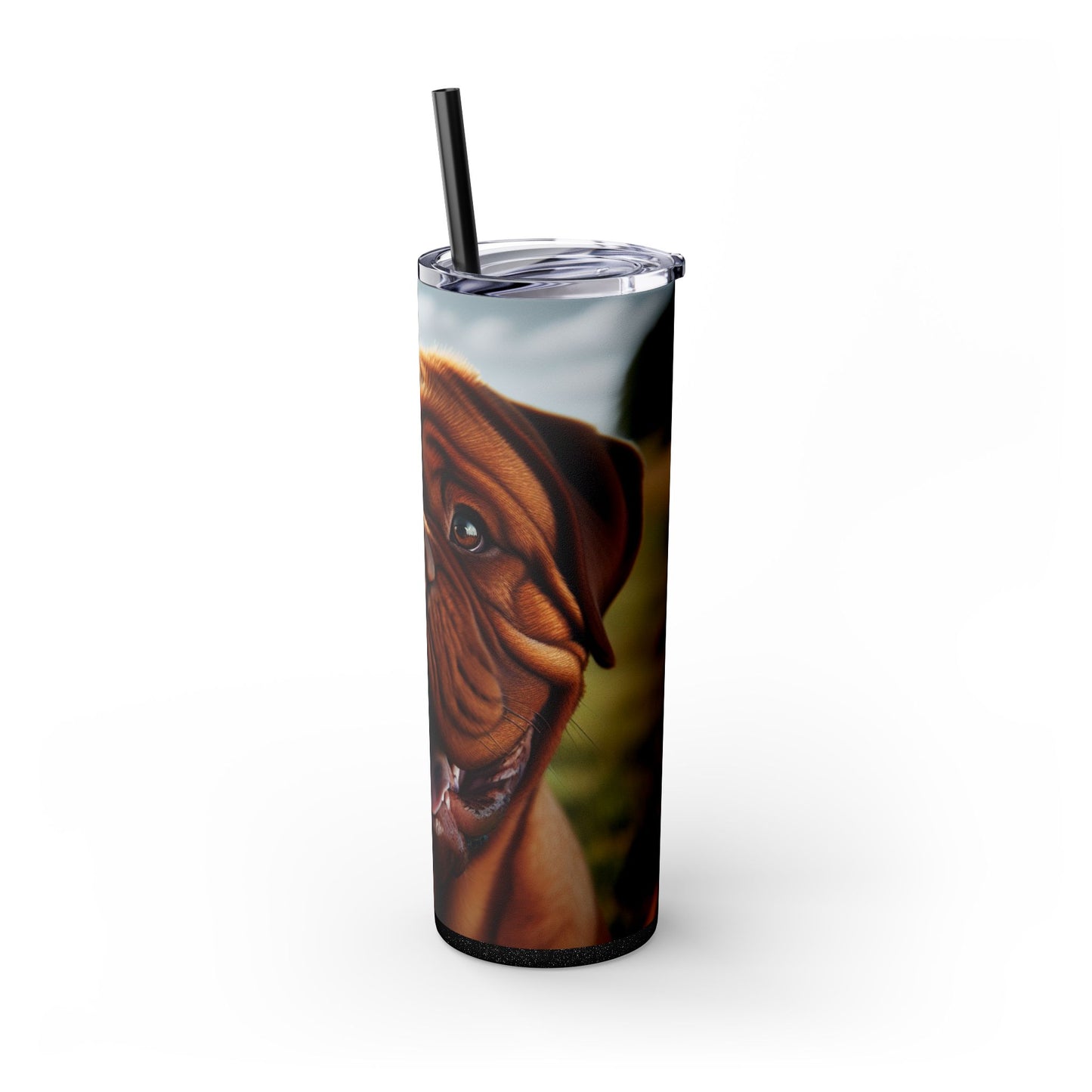Dogue de Bordeaux Skinny Tumbler with Straw, 20oz