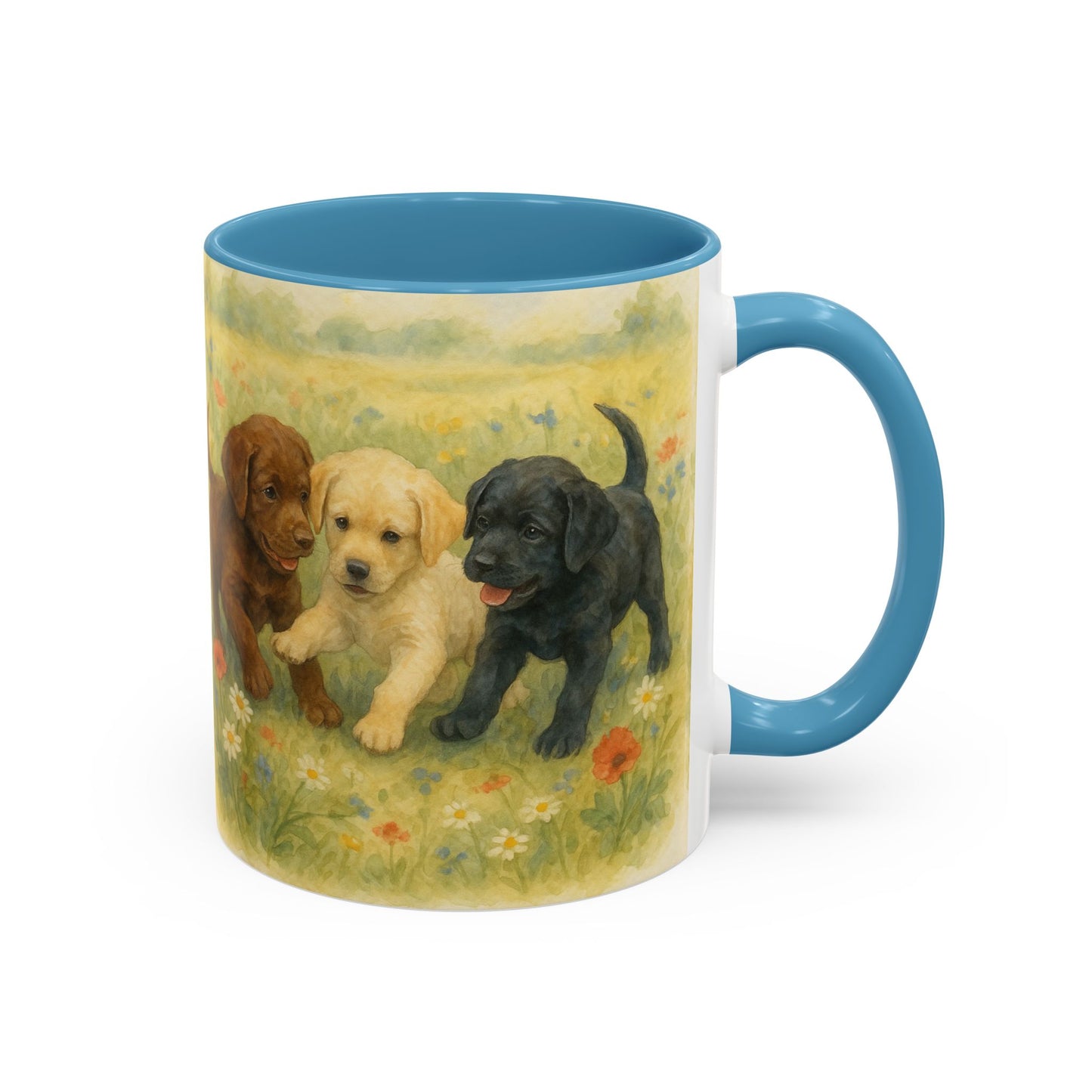 Labrador Retriever puppies Accent Mug – Ceramic Coffee Cup