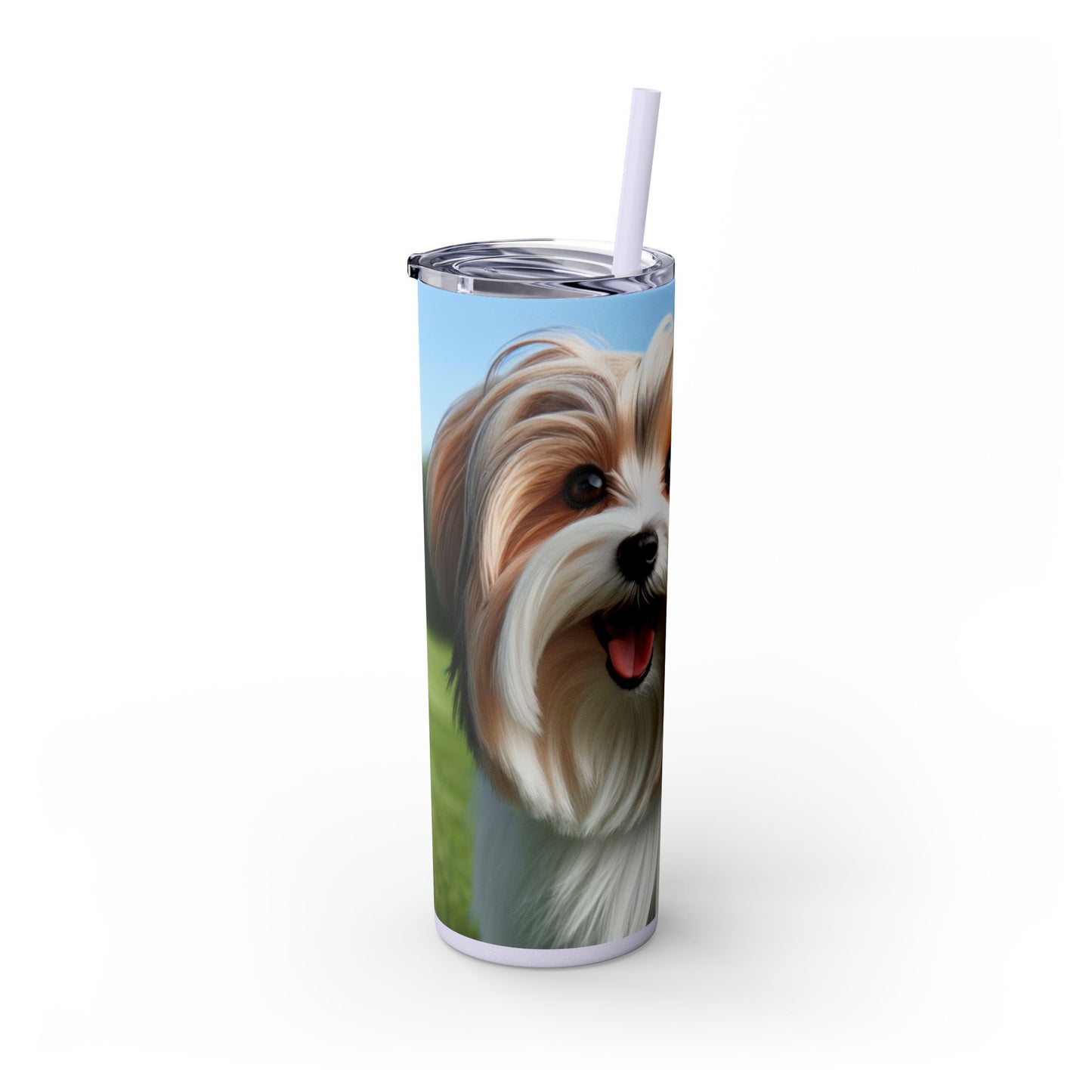 Biewer Terrier Tumbler with Straw, 20oz