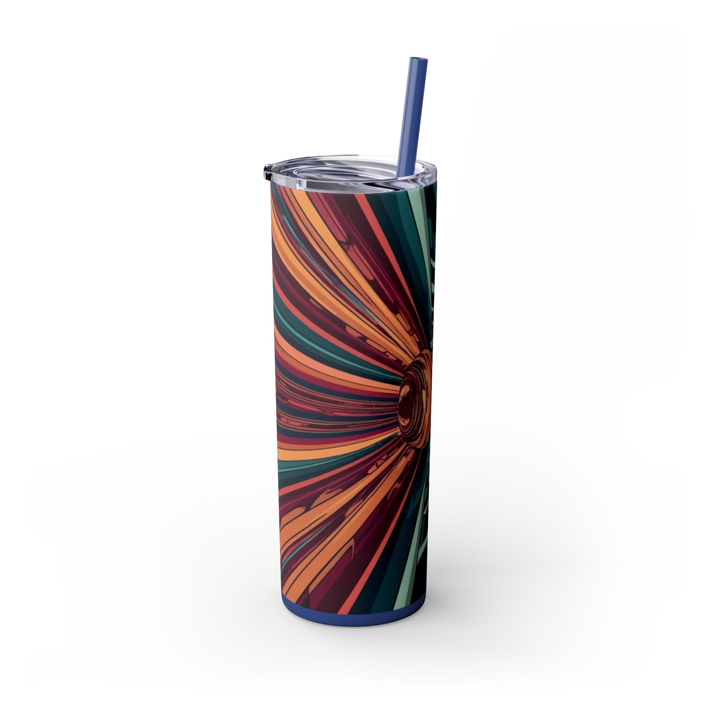 Optical Illusion Skinny Tumbler with Straw, 20oz