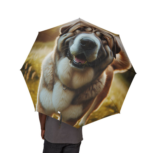 Central Asian Shepherd Dog Semi-Automatic Foldable Umbrella