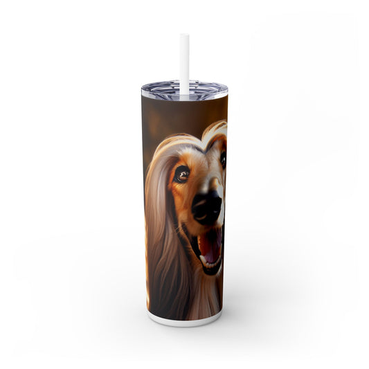 Afghan Hound Tumbler with Straw, 20oz
