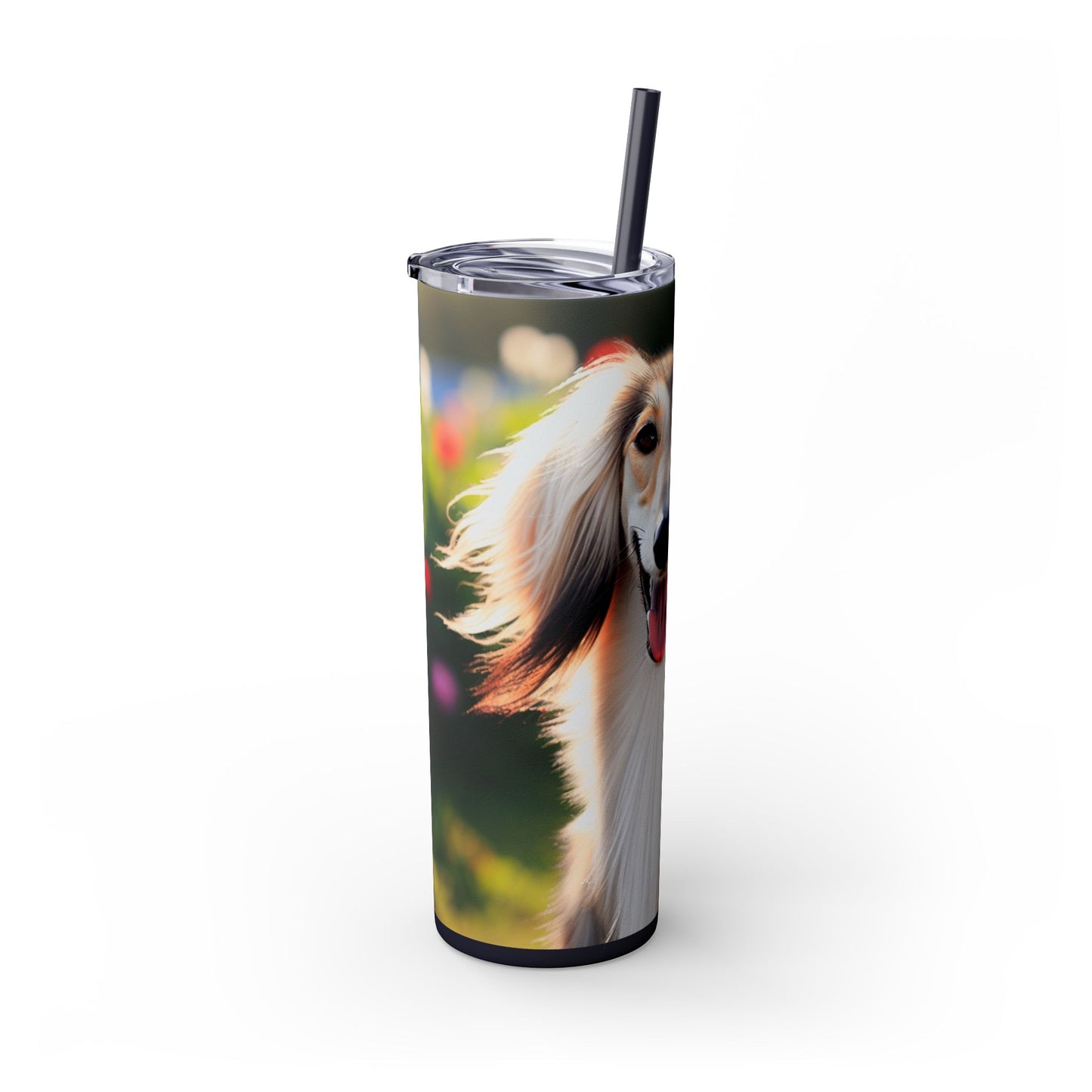 Saluki Skinny Tumbler with Straw, 20oz