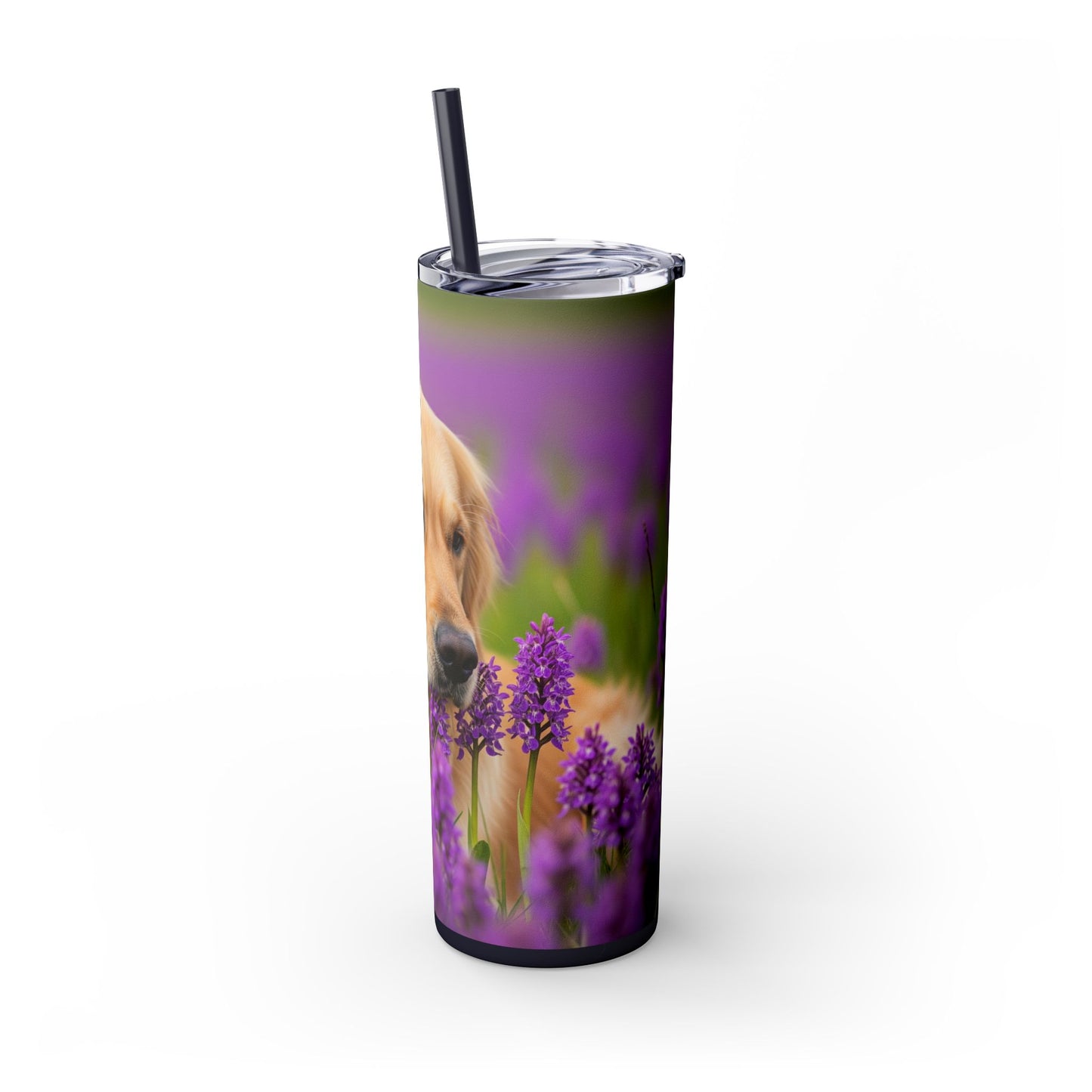 Golden Retriever Skinny Tumbler with Straw, 20oz