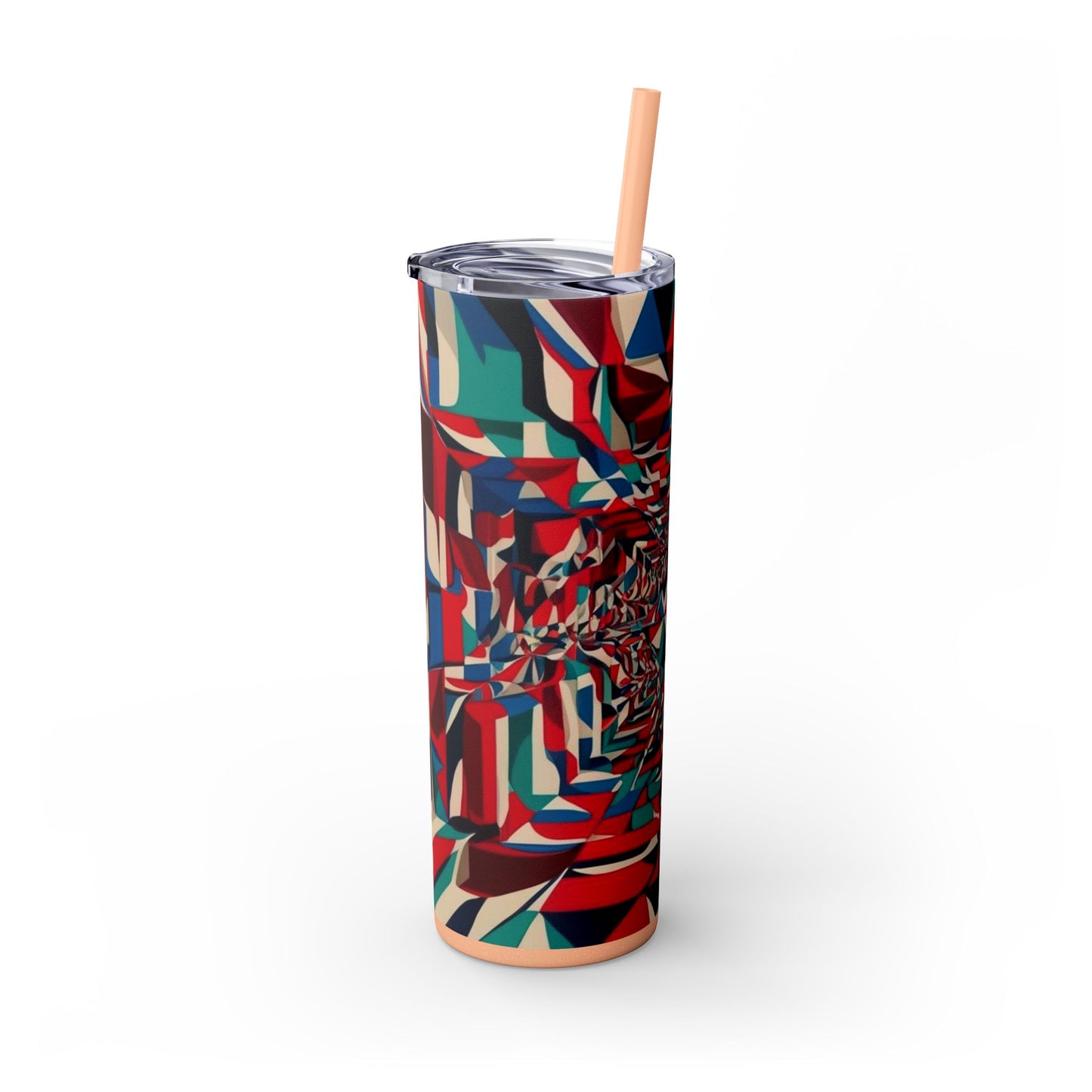 Optical Illusion Skinny Tumbler with Straw, 20oz