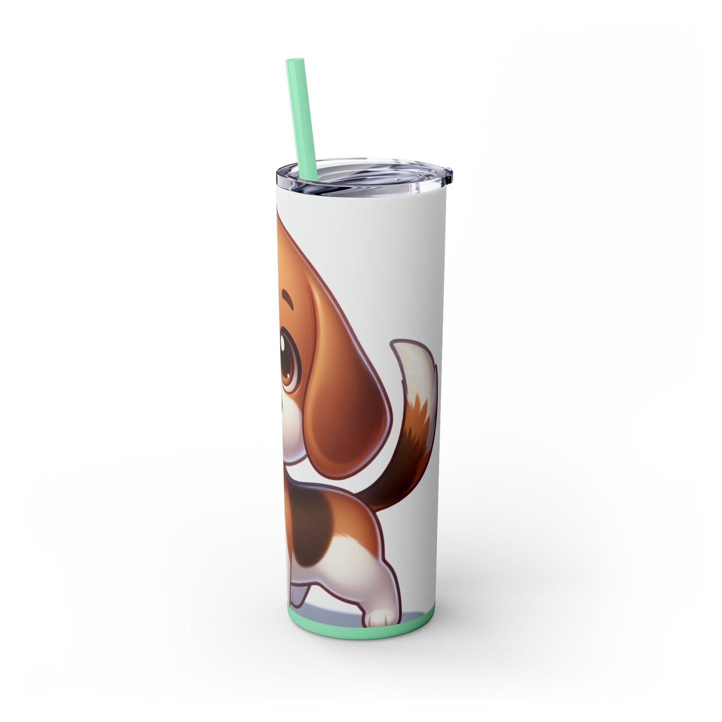 Beagle Skinny Tumbler with Straw, 20oz
