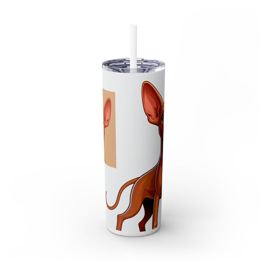 Pharaoh Hound Skinny Tumbler with Straw, 20oz