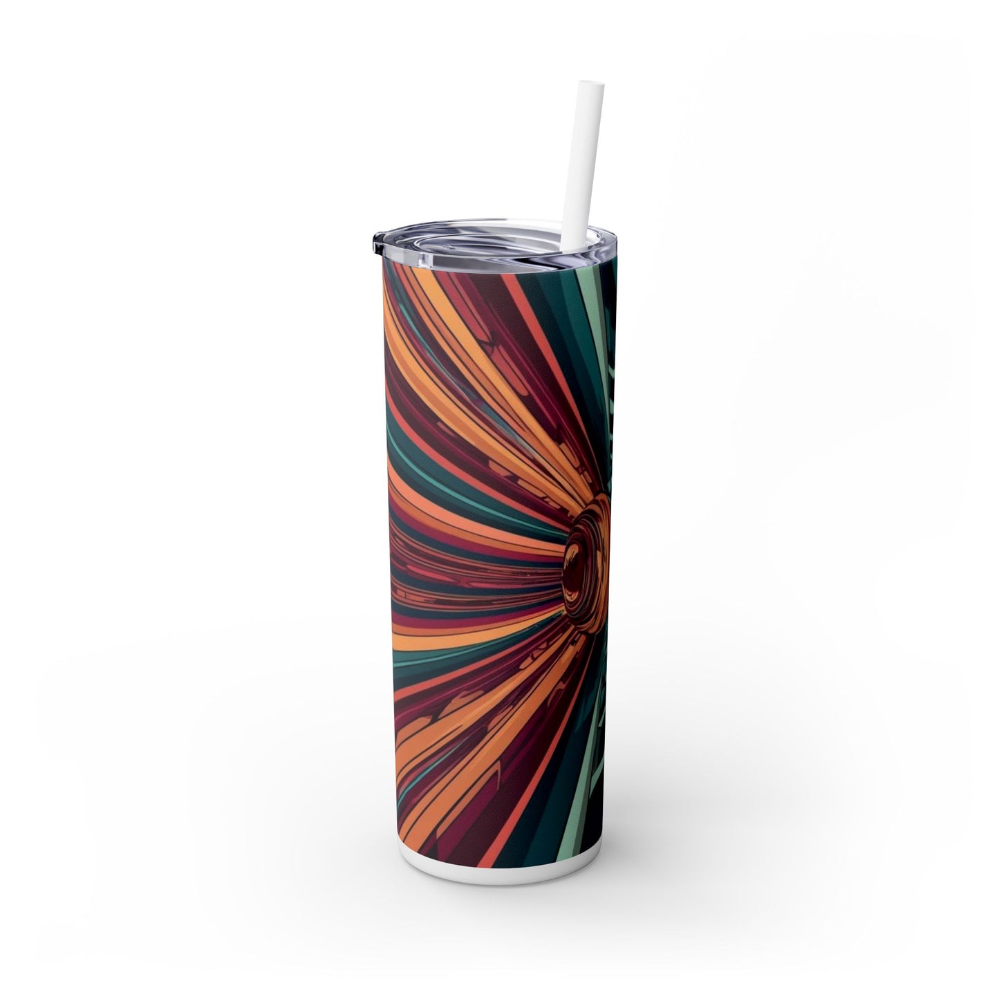 Optical Illusion Skinny Tumbler with Straw, 20oz