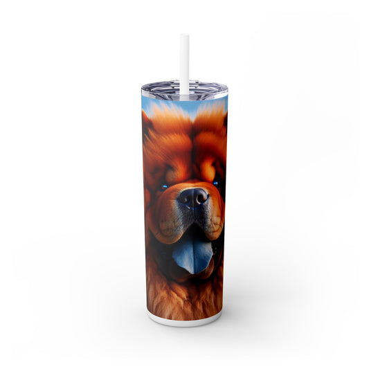Chow Chow Skinny Tumbler with Straw, 20oz