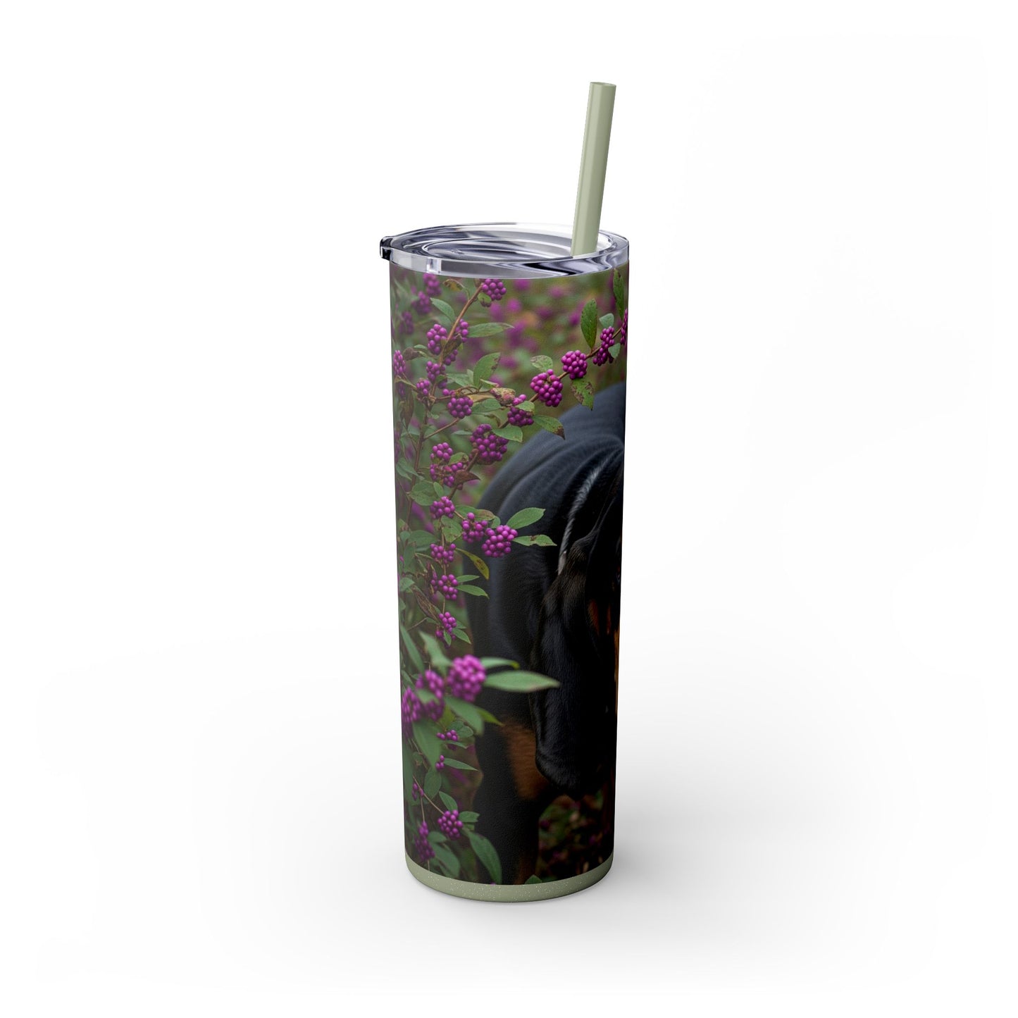 Black and Tan Coonhound Tumbler with Straw, 20oz