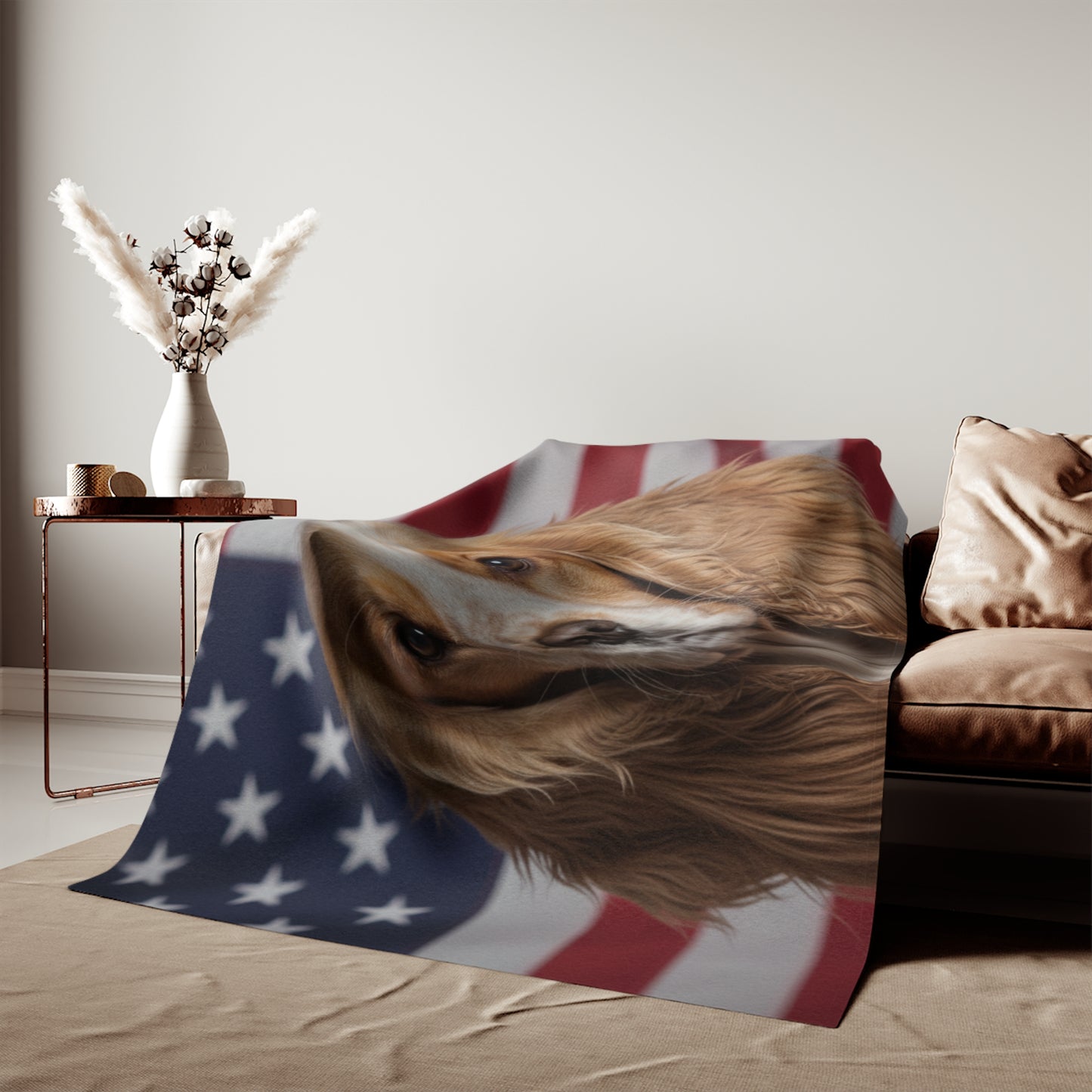 American Cocker Spaniel Patriotic Blanket