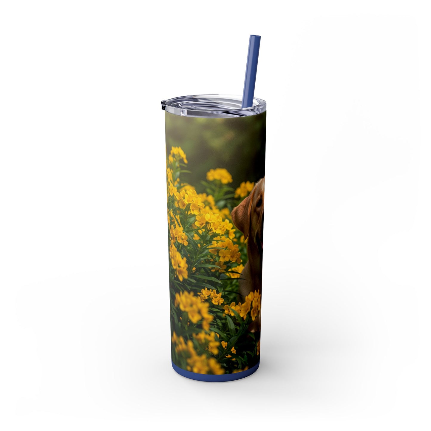 Labrador Retriever Skinny Tumbler with Straw, 20oz