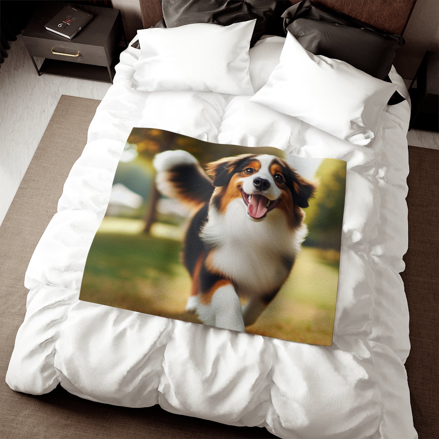 Miniature American Shepherd Sweatshirt Blanket