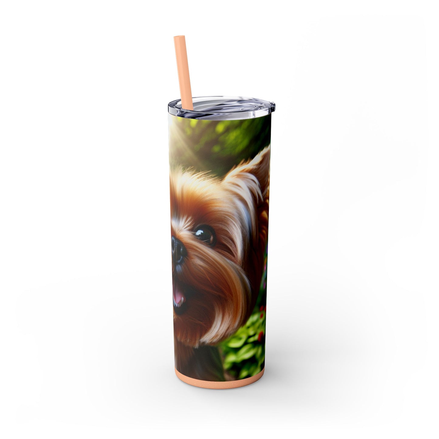 Yorkshire Terrier Skinny Tumbler with Straw, 20oz