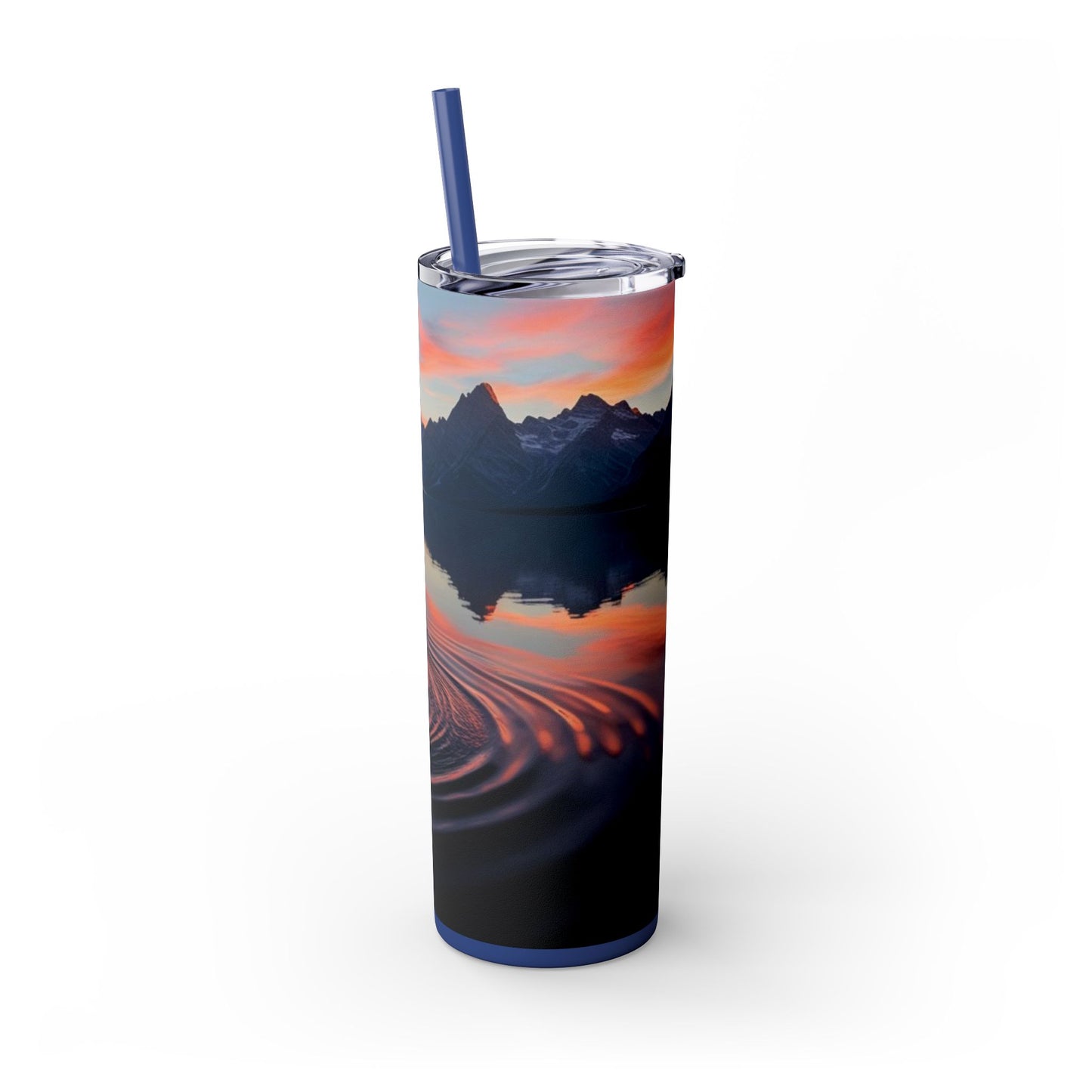 Ripple in a Mountain Lake Skinny Tumbler with Straw, 20oz