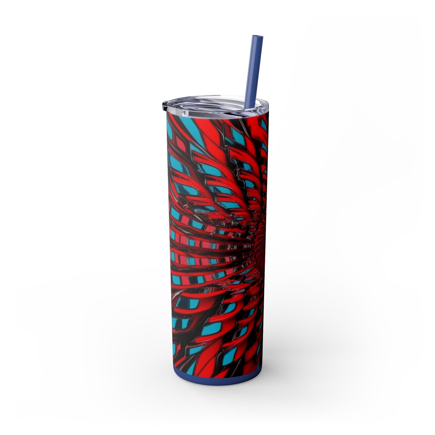 Optical Illusion Skinny Tumbler with Straw, 20oz