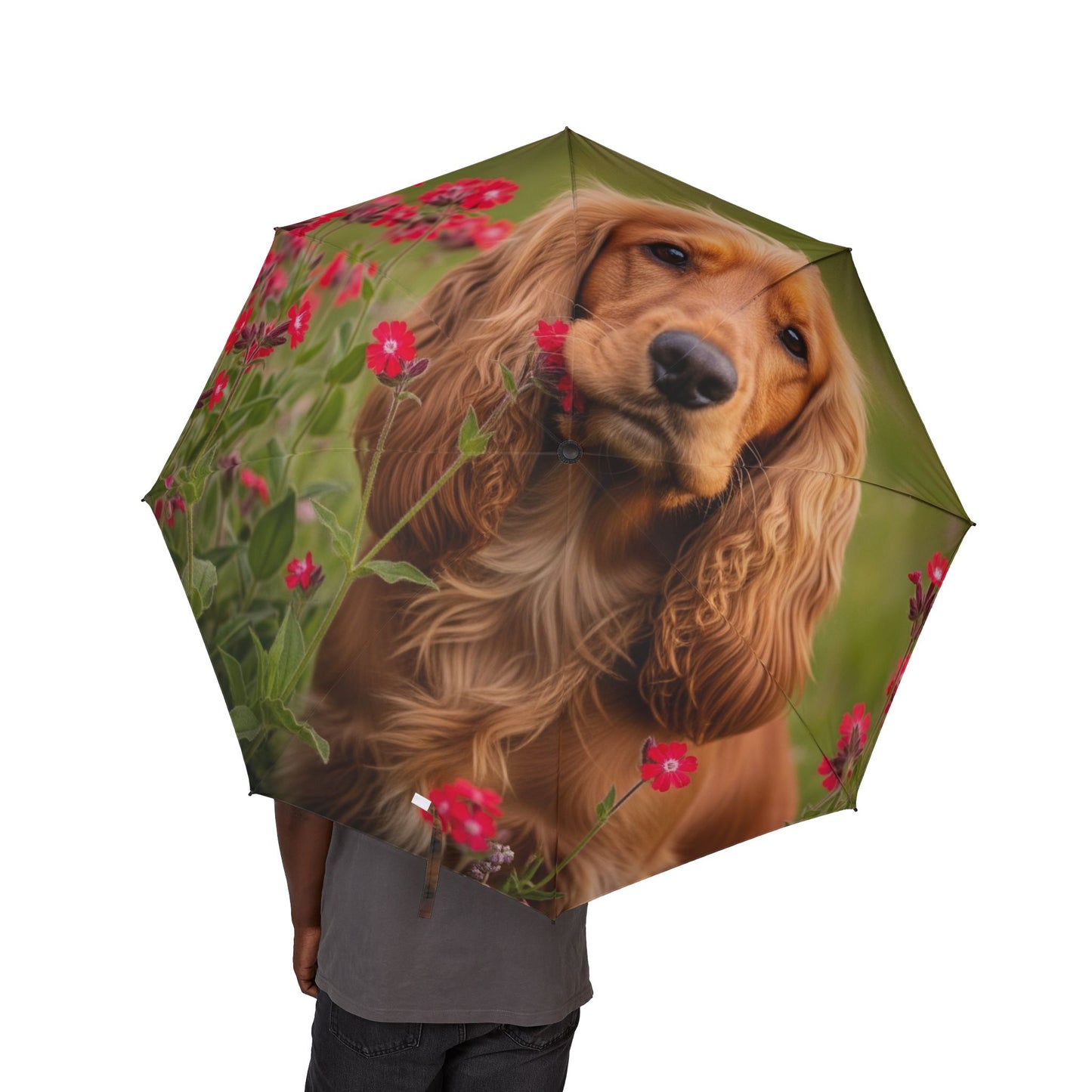 Cocker Spaniel Semi-Automatic Foldable Umbrella