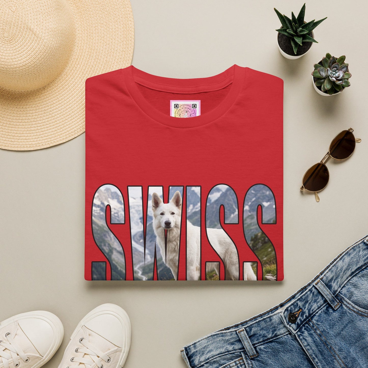 White Swiss Mountain Dog Tee Shirt