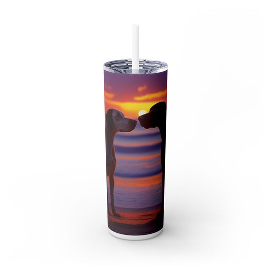 German Shorthaired Pointer Love Skinny Tumbler with Straw, 20oz
