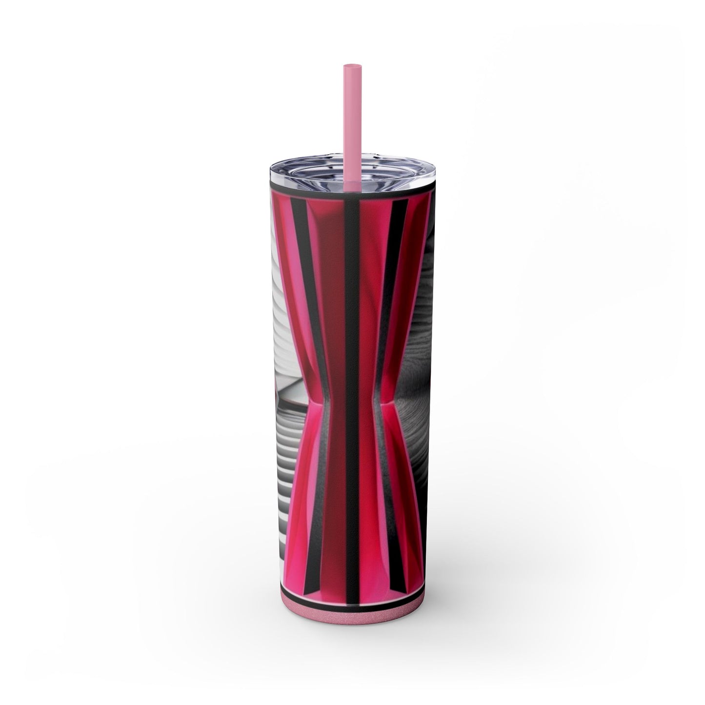 Optical Illusion Skinny Tumbler with Straw, 20oz