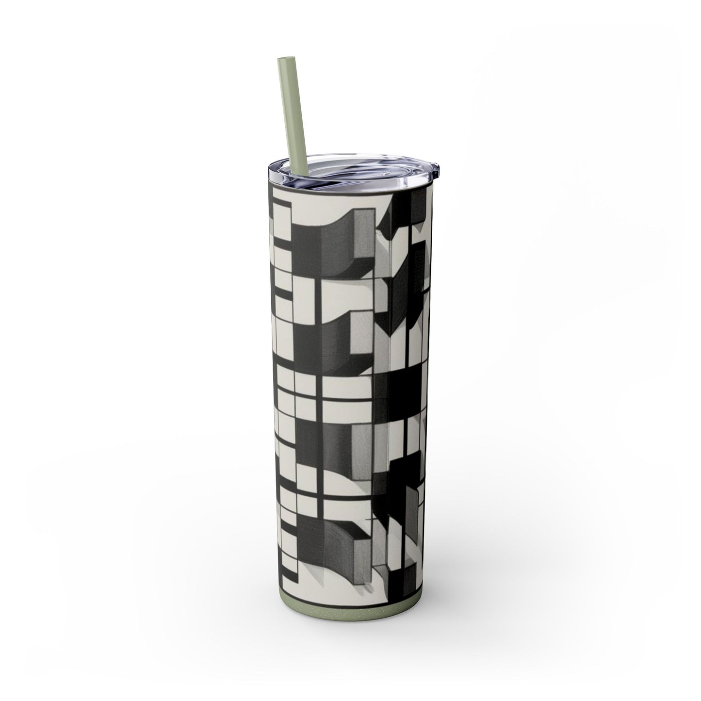 Optical Illusion Skinny Tumbler with Straw, 20oz