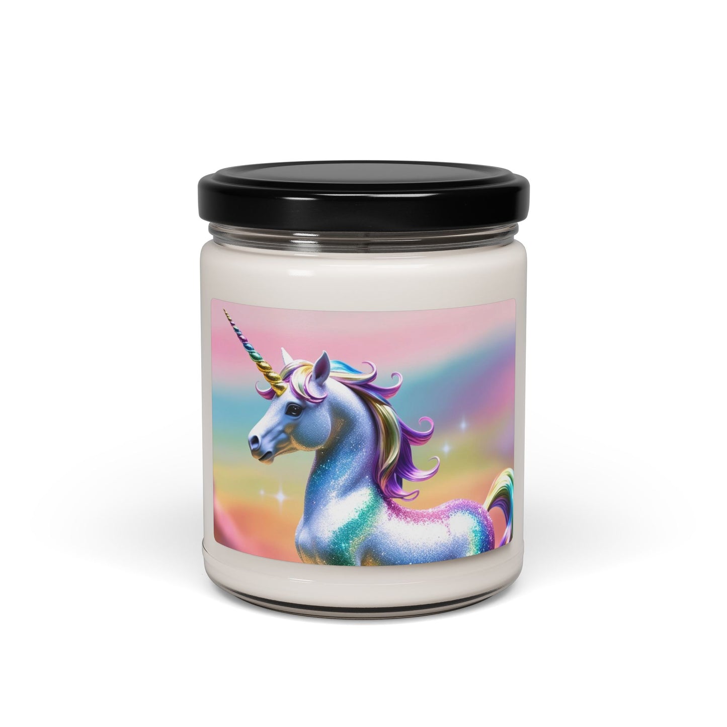 Glittery Rainbow Unicorn- Scented Soy Candle, 9oz