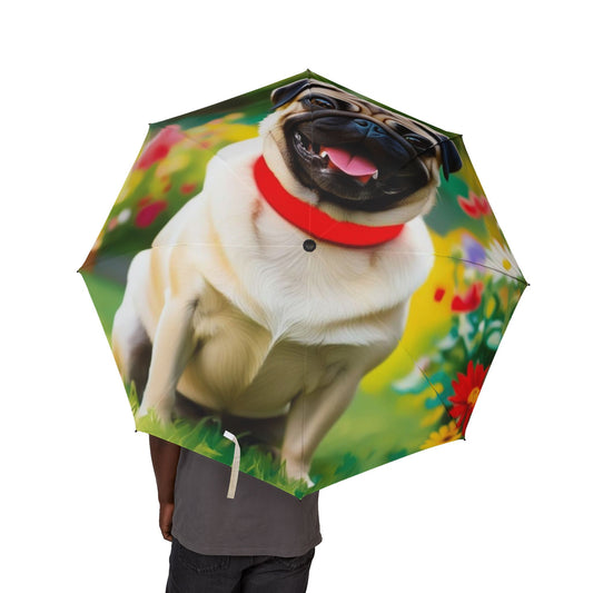 Pug Semi-Automatic Foldable Umbrella