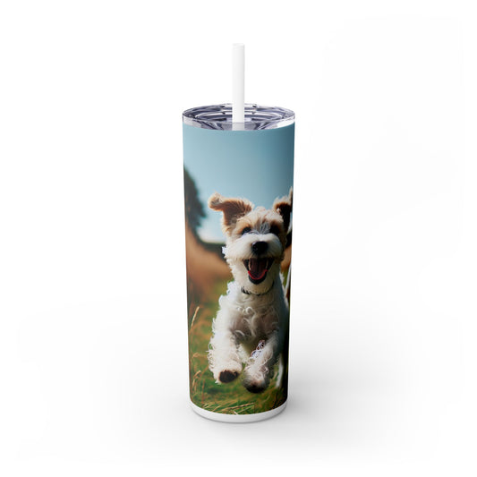 Tenterfield Terrier Skinny Tumbler with Straw, 20oz