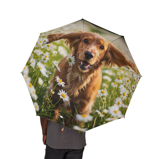 English Cocker Spaniel Semi-Automatic Foldable Umbrella
