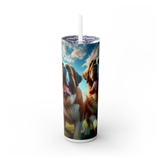 Saint Bernard Skinny Tumbler with Straw, 20oz