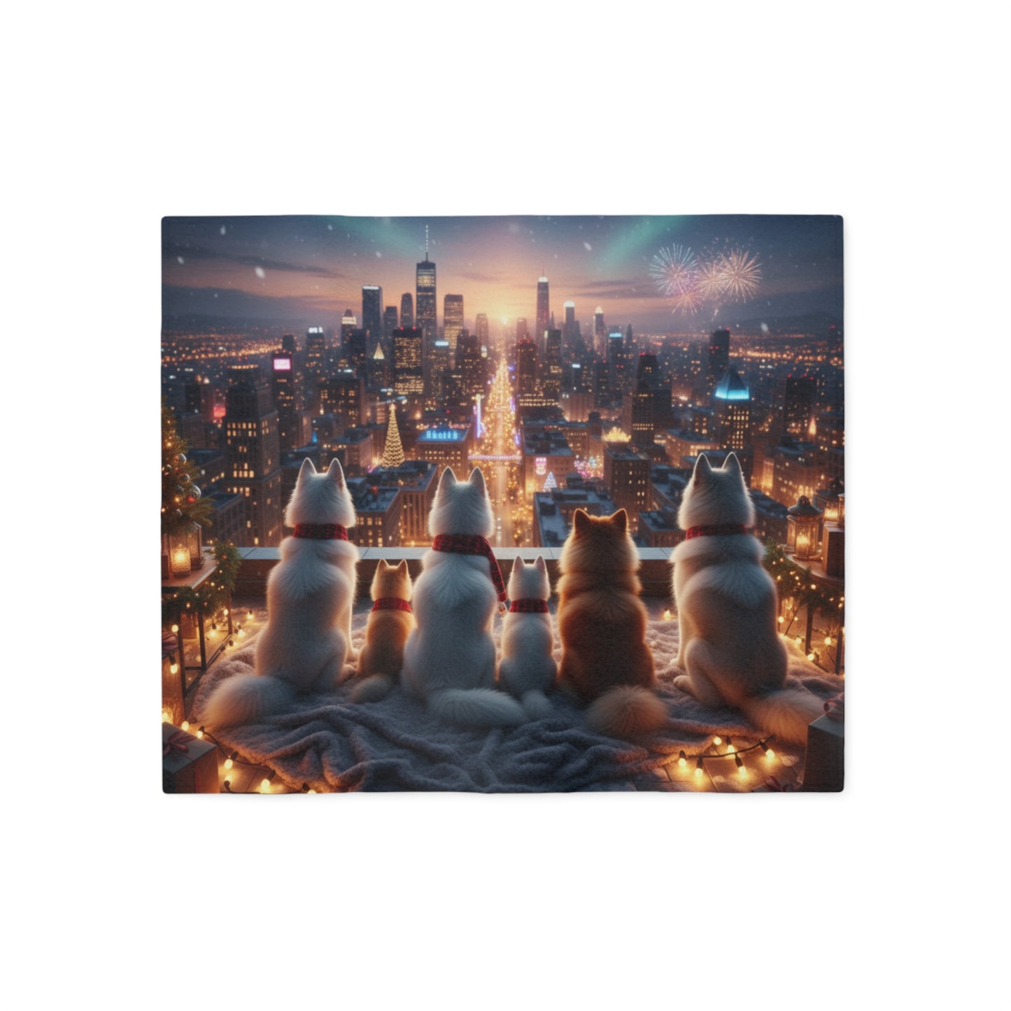 Holiday Nightscape City Lights Blanket