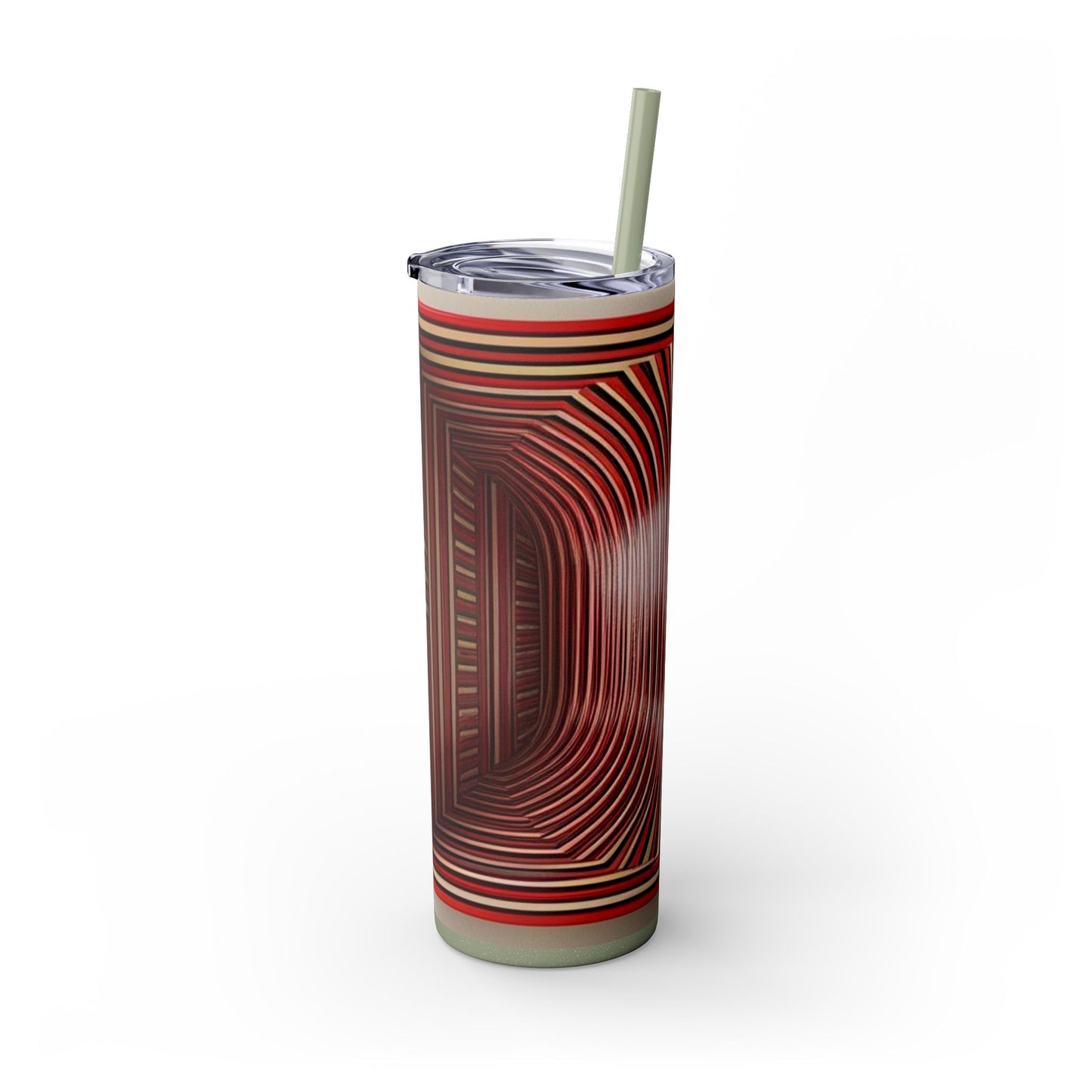 Optical Illusion Skinny Tumbler with Straw, 20oz